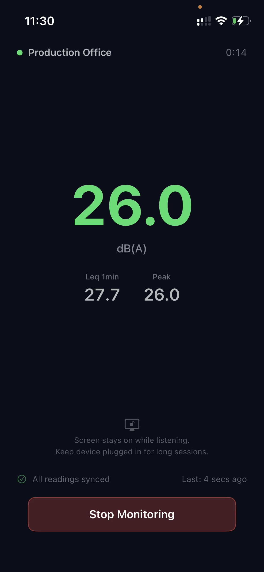 iPhone running as a remote RTA + SPL analysis station